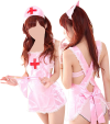 Sexy Krankenschwester-Uniform (Kleid, String, Haube)