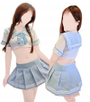 Kostüm Sexy Schulmädchen - Hellblau