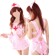 Sexy Krankenschwester-Uniform (Kleid, String, Haube)