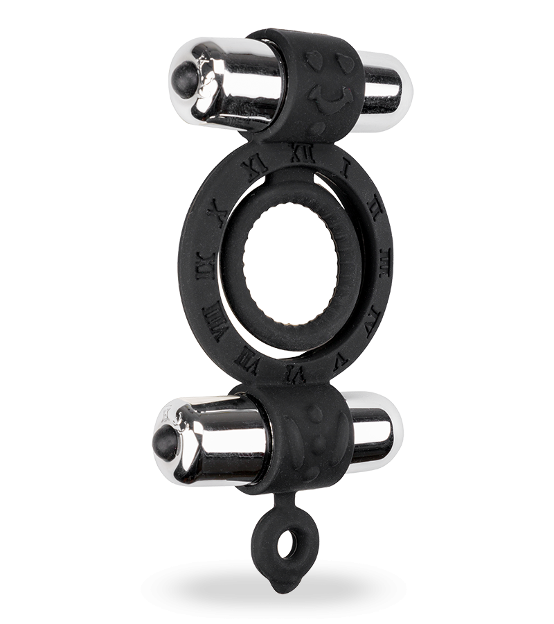 Vibrierender Doppel-Cockring aus Silikon - Sextoys von LOVE AND VIBES