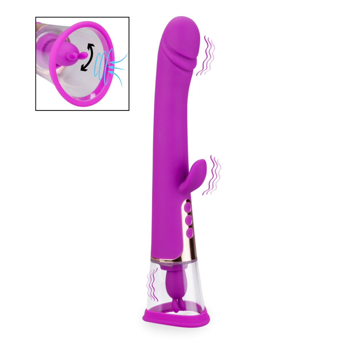 Rabbit-Vibrator mit Vagina-Pumpe Fine